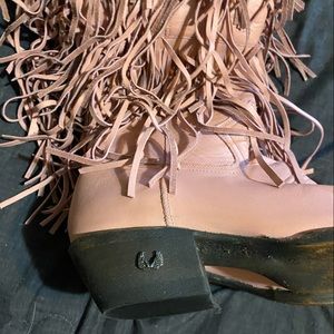 Size 7 womens fringe pink western boots